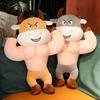 New Funny Muscle Cattle Plush Toy Cute Shiba Inu Bear Head Big Chest Muscle Animal Doll Give Children Birthday Christmas Gift