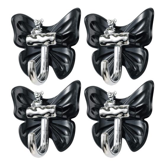 4Pcs Adhesive Butterfly Hooks Wall Mounted Bathroom Hanger Decorative Cute Butterfly Bear Hook for Towels Keys Kitchen Utensils