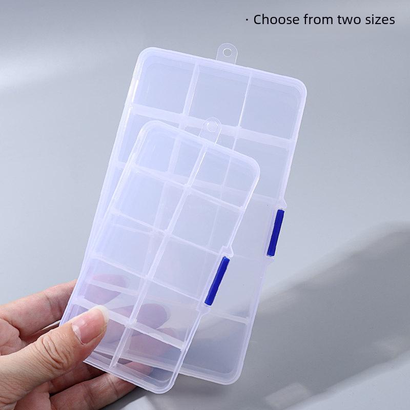 Cutie de depozitare din plastic cu 10 și 15 compartimente - Ideală pentru bijuterii, mărgele vrac, unelte și proiecte DIY
