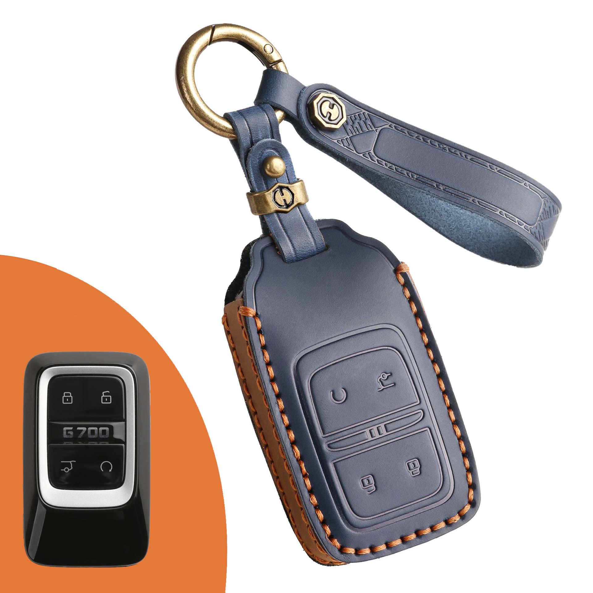 

Vintage Distressed Genuine Leather Key Case for Jetour Zongheng G700 синий