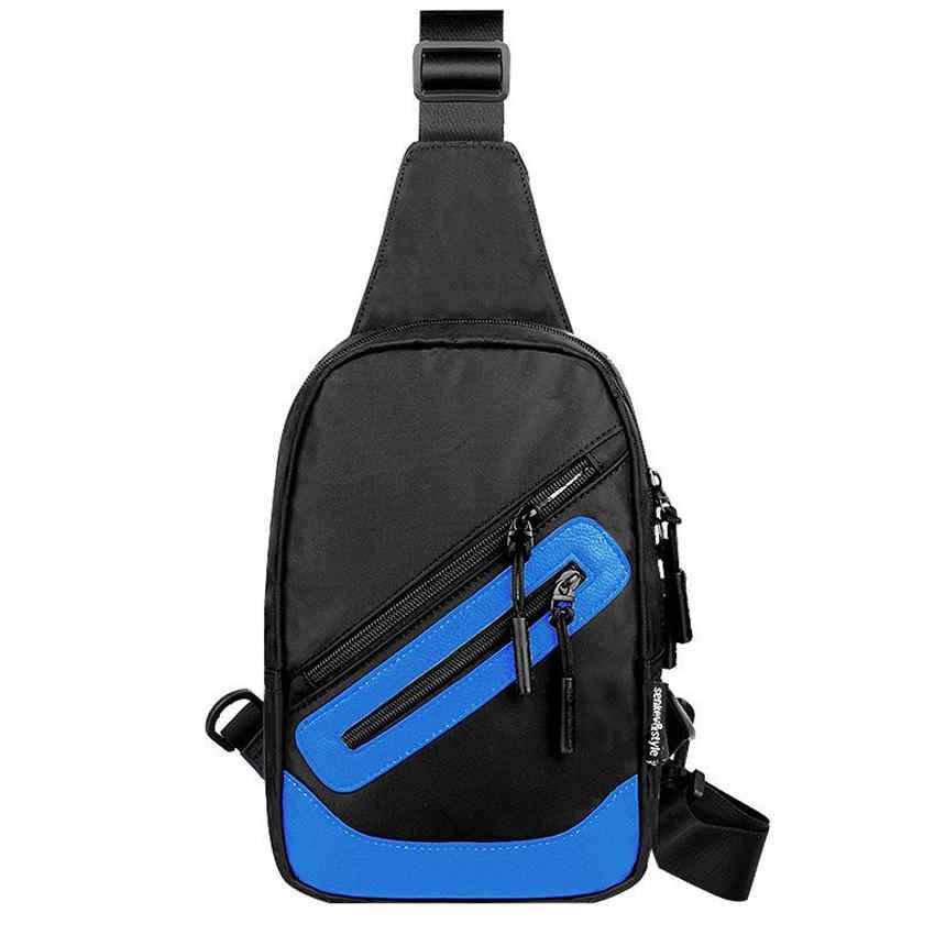 Men's Shoulder Bag Diagonal Cross-body Sports Oxford Cloth Chest Bag Student Messenger Bag