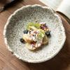 Artistic Concept Stone Pattern Ceramic Large Bowl Japanese-Style Household Special-Shaped Bowl Personalized Coarse Pottery Salad Bowl Restaurant Table
