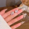 French sweet micro-zircon pearl stud earrings women's niche temperament earrings unique earrings