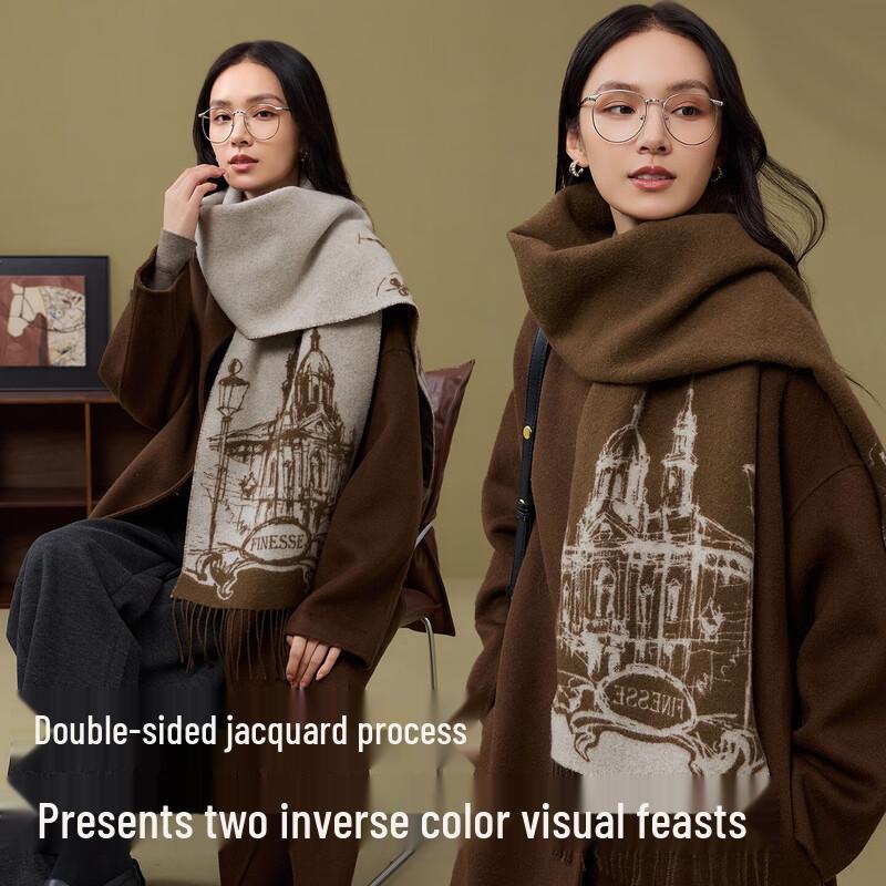 

Siggi Women s Double-Sided Cashmere Blend Scarf 180cm x 30cm