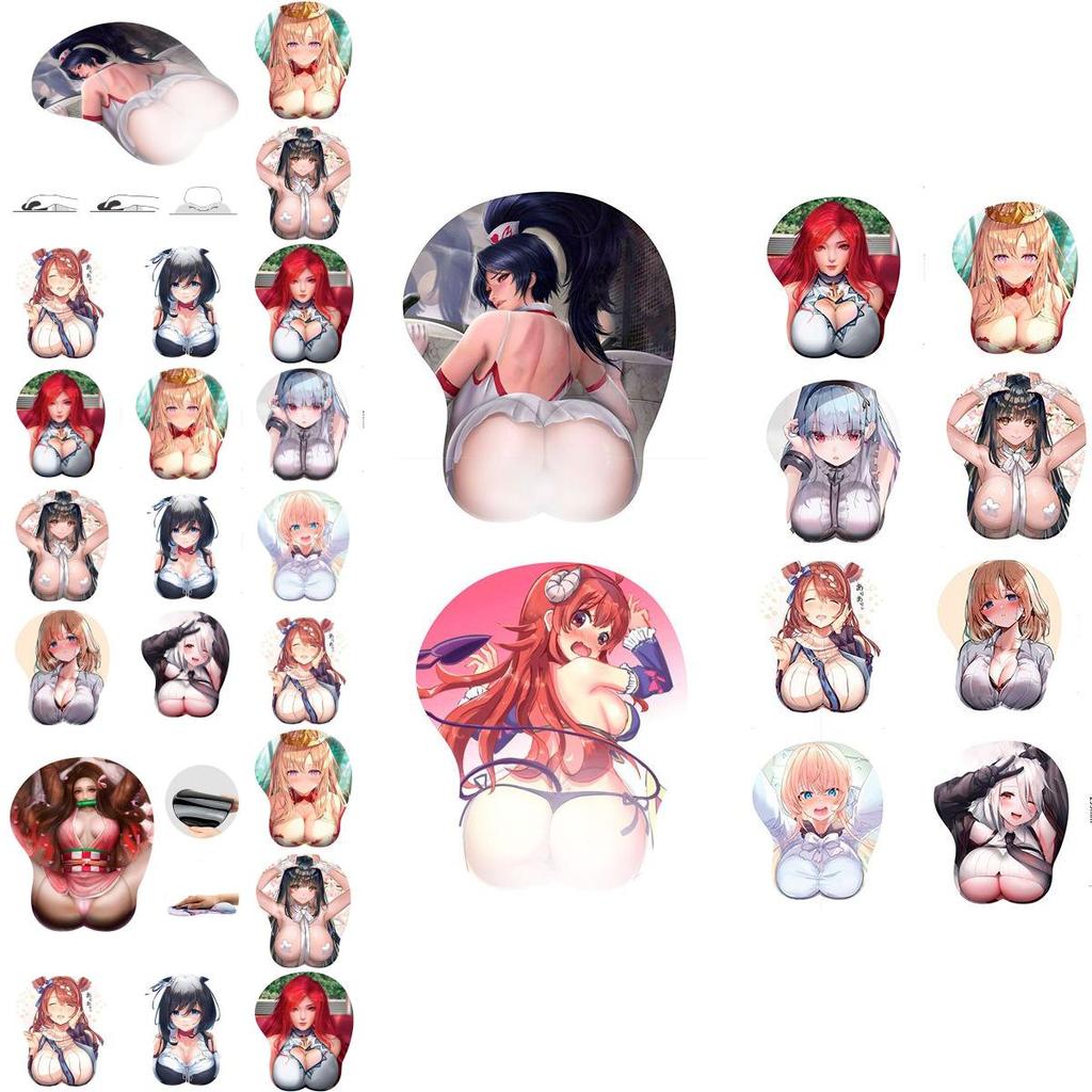 Adorabil Mouse Pad Anime Bidimensional 3D pentru Piept cu Design Ergonomic Moale