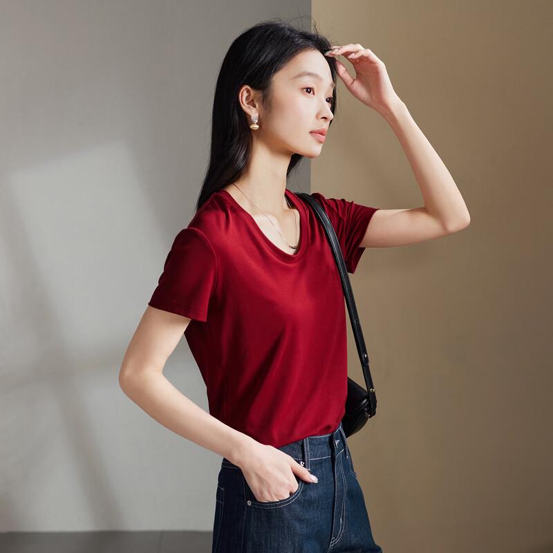 SOFSIL Women's U-Neck Short Sleeve T-Shirt