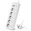 European 5-Hole Smart Power Strip with USB Fast Charge PD20W, Overload Protection, and Independent Switch Controls.