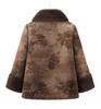 Chinese Style Faux Fur Plush Granny Jacket for Women (Ages 70-80)