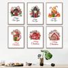 Christmas Cane Candy Decoration Wall Art Stocking Gifts Canvas Painting Jingle Bells Little House Poster Living Room Decoration
