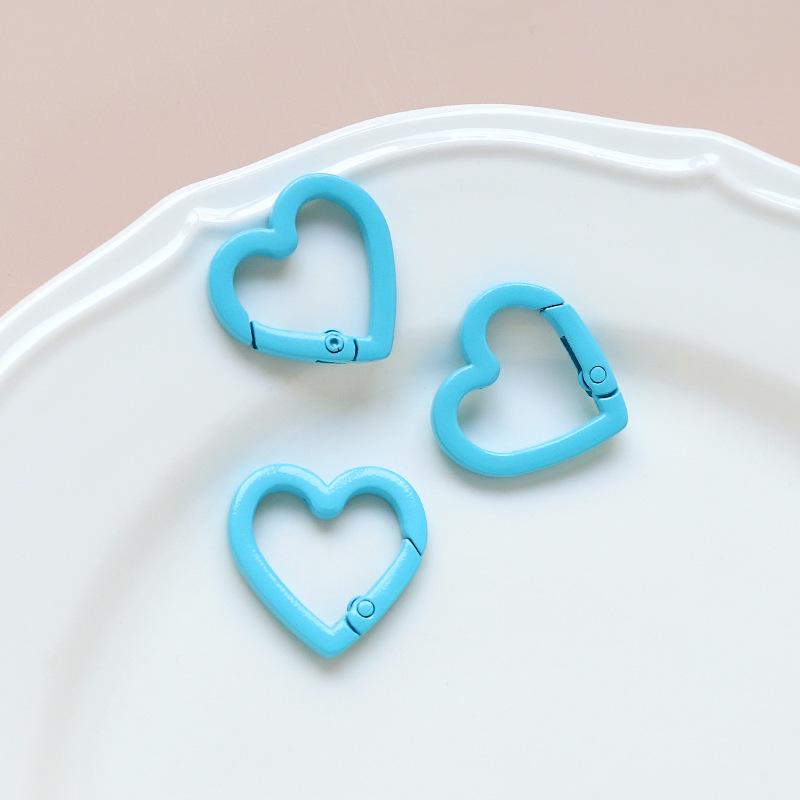 Macaron Color Heart Ring Keychain Clasp for DIY Jewelry, Bracelets, and Phone Chains