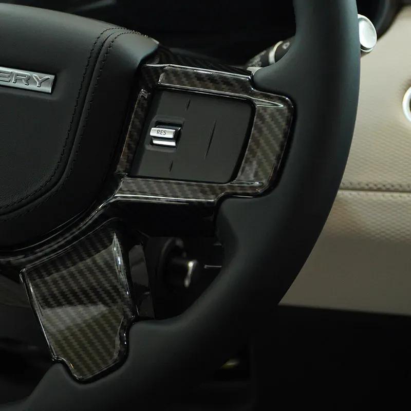 Interior Car Accessories For Land Rover Discovery 5 LR5 L462 -2025 ABS Carbon Fiber Car Steering Wheel Button Cover Trim