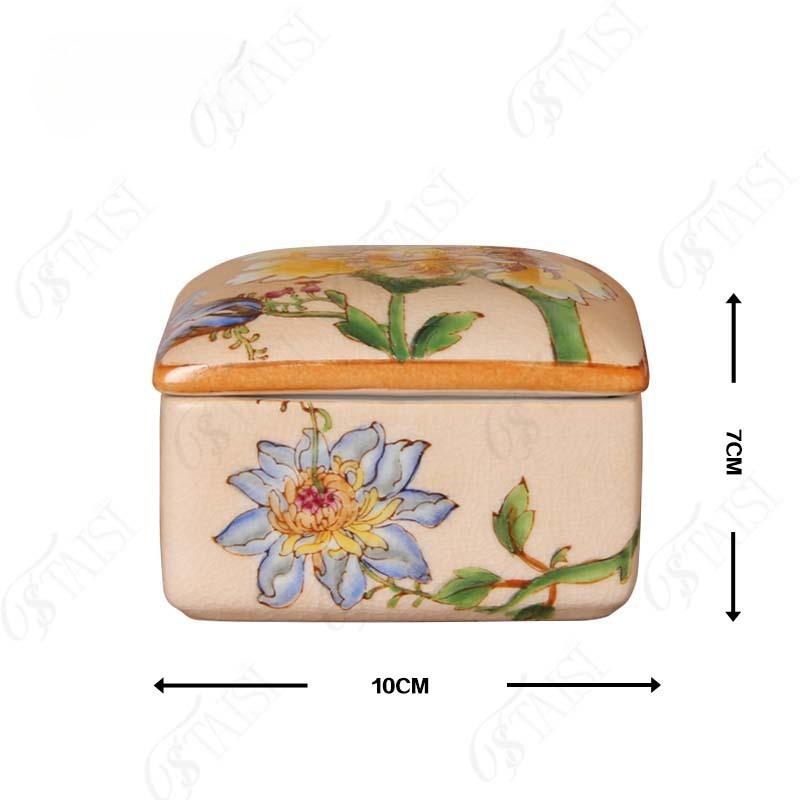 Ретро Банки для хранения в китайском стиле Шкатулка для украшений Емкость для хранения Ручной работы Фарфоровый горшок Сине-белый фарфоровый контейнер-ваза