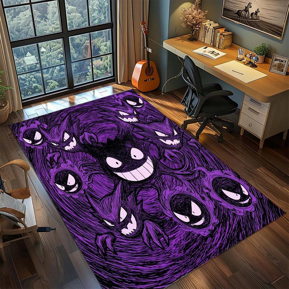 Pokemon Pikachu Gamer Room Rug Carpet Large Area Non Slip Washable Floor Mat Bedroom Home Decor.-TING