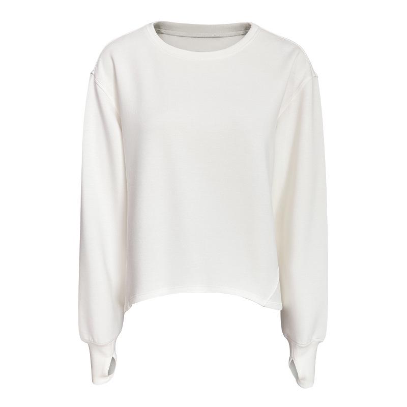 

Женский ленивый спортивный топ свободного кроя, теплый, с круглым вырезом и длинным рукавом Large