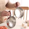 Heat Resistant Wood Handle Cooking Bowl Stainless Steel Pot Suitable For Oil Splashing And Practical Storage