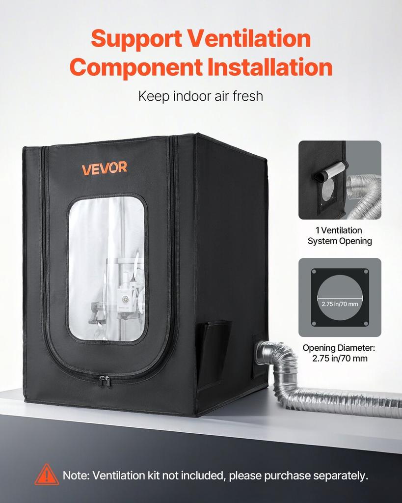 3D Printer Enclosure, Dustproof Waterproof Oxford Cloth 3D Printer Tent, Constant Temperature Protective Case with LED Lighting, Compatible with