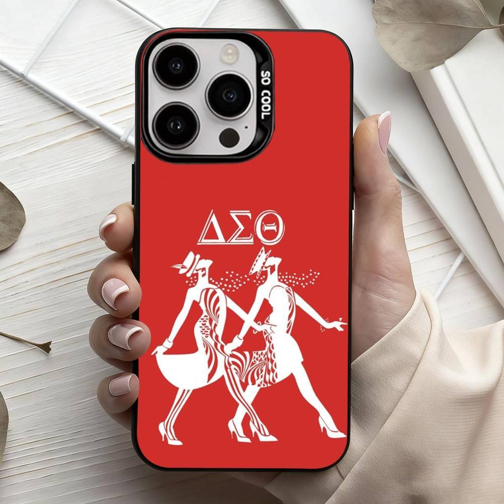 D-Delta S-Sigma T-Theta-A Phone Case For iPhone17,16,15,14,13,12,11 Plus,Pro Max Black Candy silver phone case