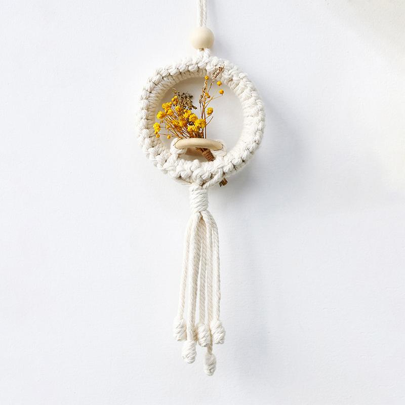 Air Plant Holder Macrame Wall Hanging Boho Decor Flower Pot Farmhouse Garden Pots Planters Bedrrom Balkon Decoration Gift