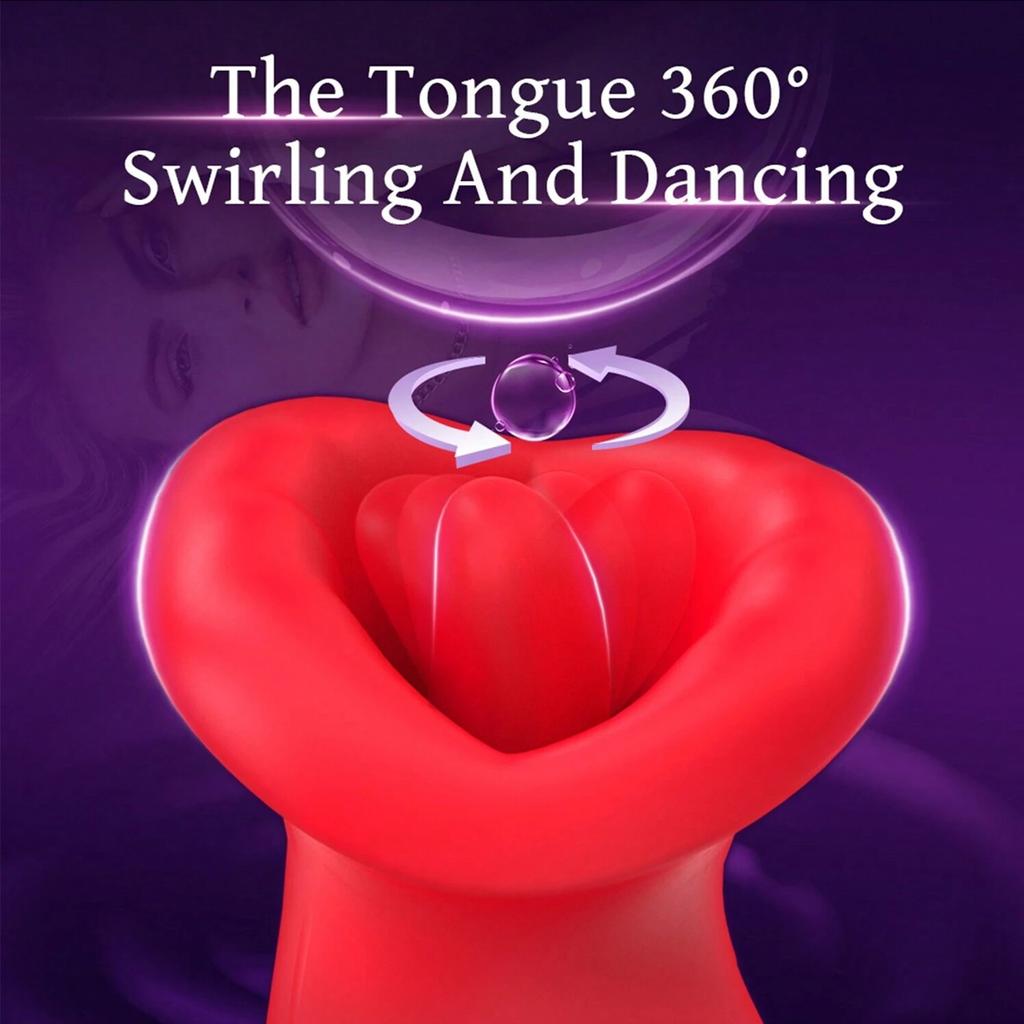 3 IN 1 Mouth Sucking Vibrator G-Spot Vibrator Clitoral Stimulator Couples Tongue Vibrator Vaginal Stimulation Rose Toys Sex Toys