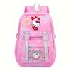 3 Piece School Backpack Set for Students Large Capacity Oxford Cloth Schoolbag with Shoulder Strap and Pencil Case