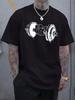 Casual Crew Neck T-shirt with Dumbbell & Grip Graphic Print
