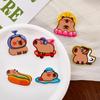 Breastpin Acrylic Capybara Pin Cute Lotus Capibara Badge Fashion Hot Dog Capybara Brooch  Skirts