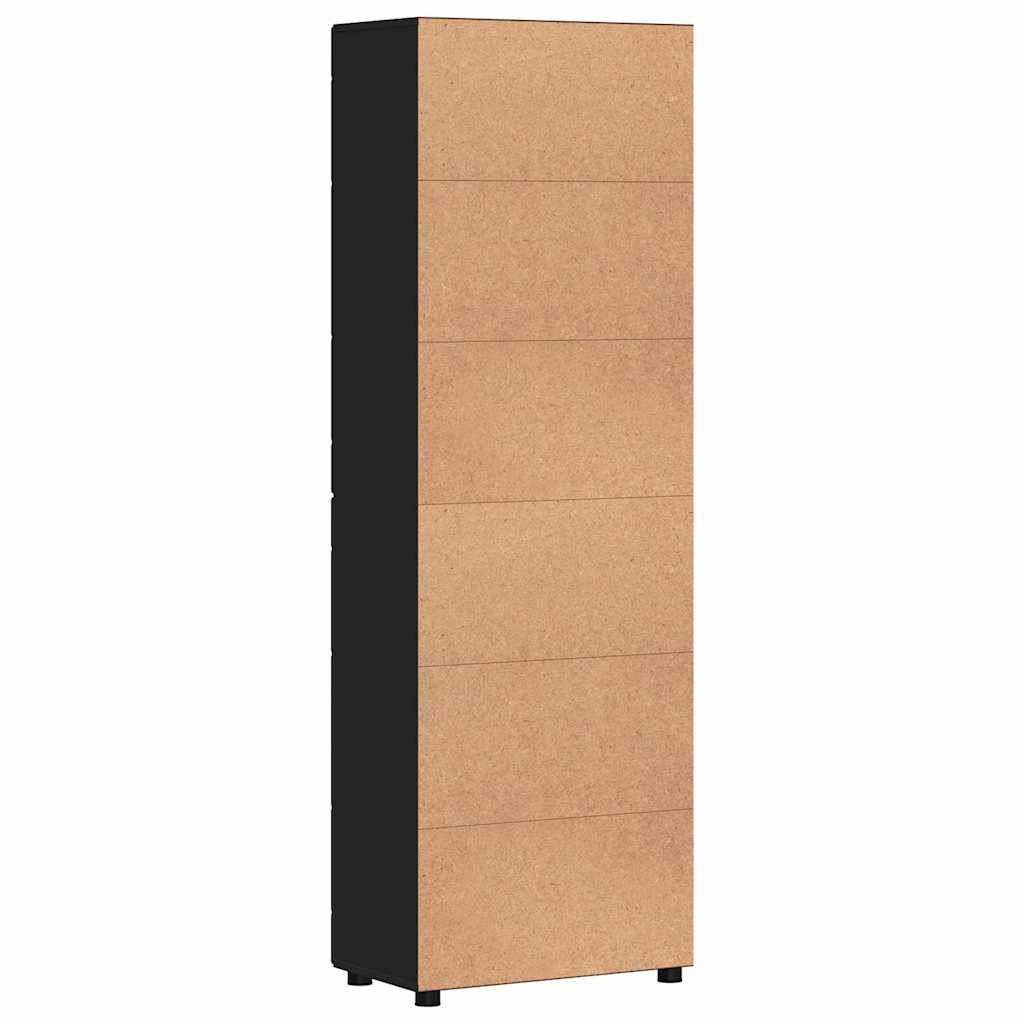 FLORIN Highboard with Doors Black 60 x 35 x 182 cm Particleboard
