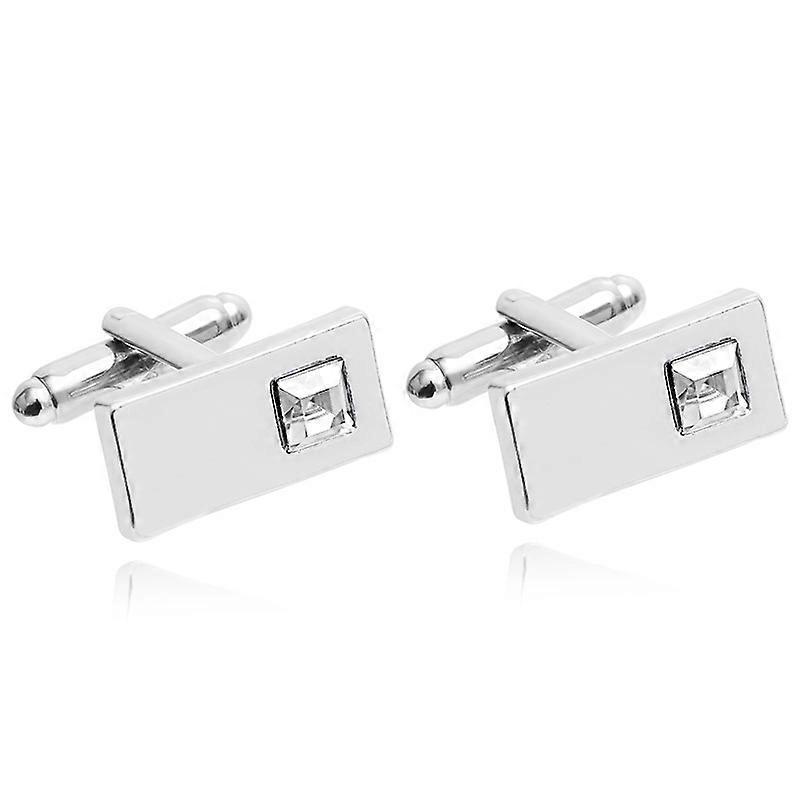 French Style Men's Shirt Cufflinks, Simple and Versatile Geometric Rhinestone Tie Clips, Men's Suit Cufflinks B1243