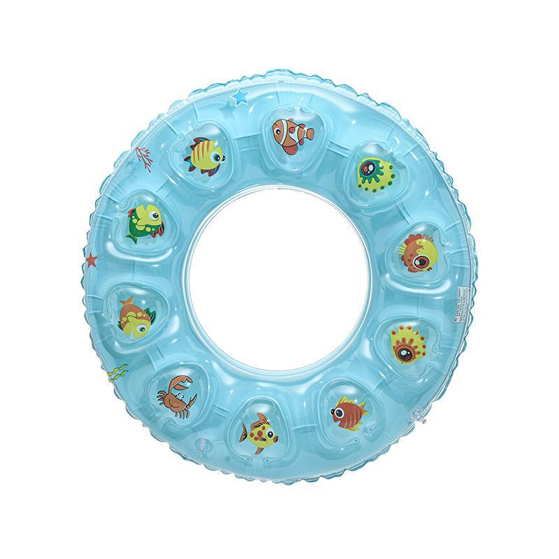 Children's and Adult Crystal Inflatable Swimming Ring with Double Airbag, Underarm Support, and Thickened Single Layer Design