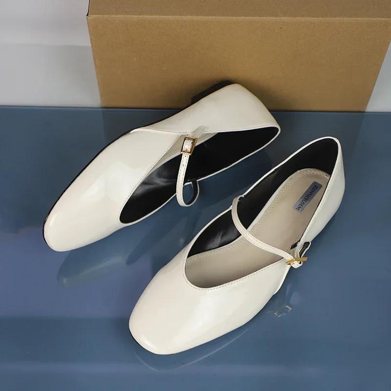 Fashion 2025 Spring Women Mary Jane Shoes Luxury Designer Comfortable Walking Footwear Casual Buckle Strap Ladies Ballet Flats Big Size