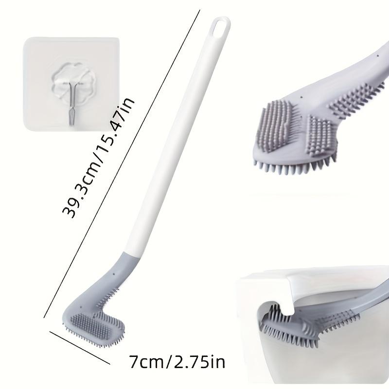 

Мягкий силиконовый ершик для унитаза с длинной ручкой и вращающейся на 360° головкой — легкоочищаемая, настенная конструкция для эффективной уборки ванной комнаты белый