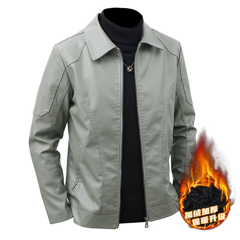 Men's leather jacket new business casual jacket men's autumn regular lapel comfortable large size top