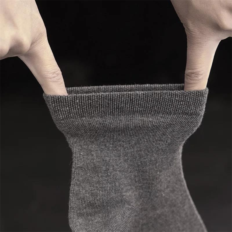 10pairs/lotMen's Cotton Socks Business Men's Breathable High-Quality Soft Fabric Men's Solid Color Long Socks Business CasualMen