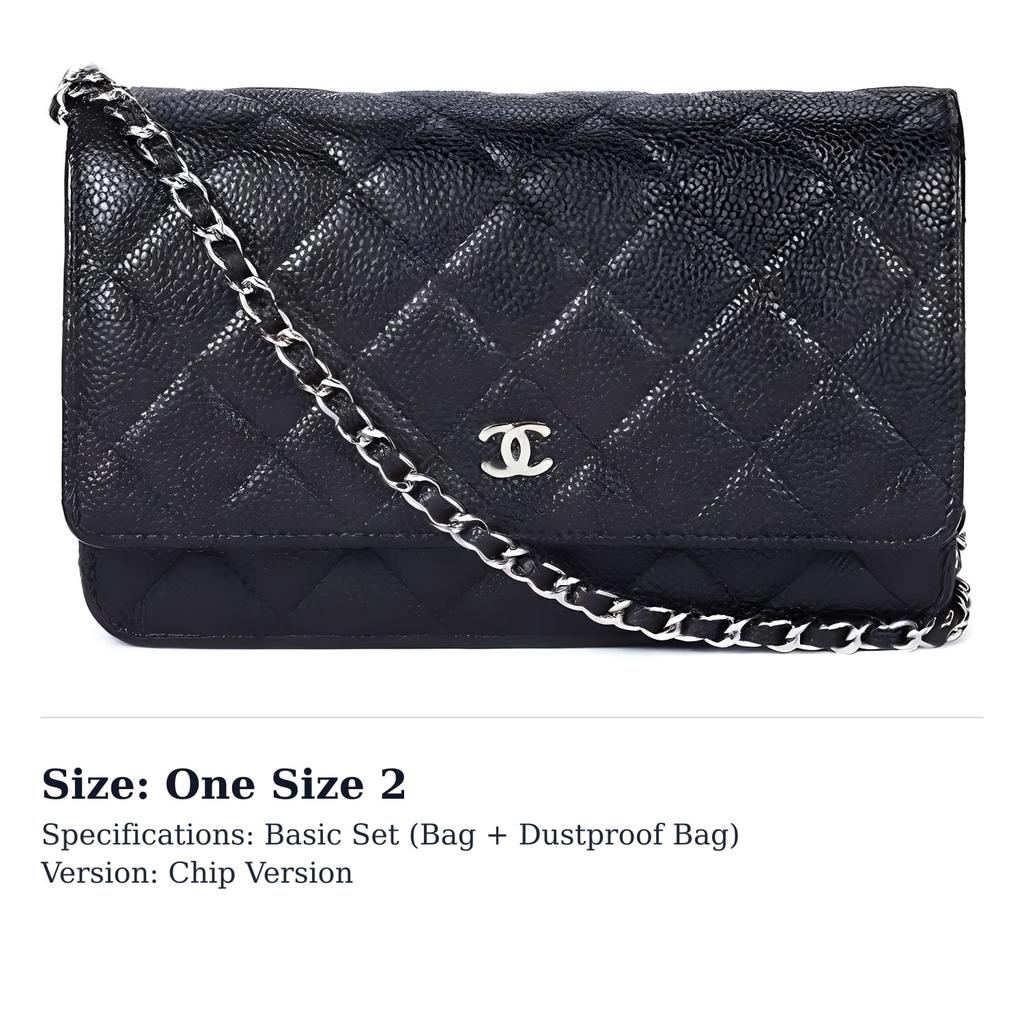 Chanel Grain Embossed Calfskin Chain Bag, Pochette, Shoulder Bag Women's Black AP0250-Y01588-C3906