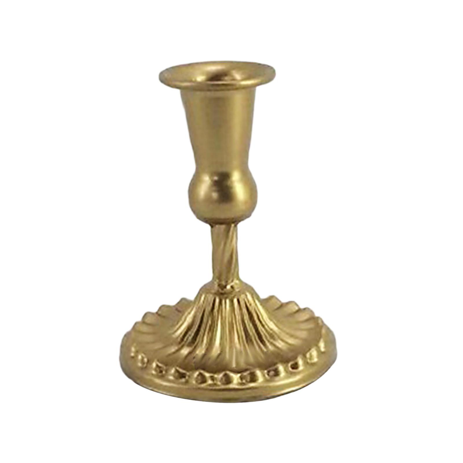

Pillar Candle Holder Candlelight Desktop Iron Metal Candlestick Decorative for Banquet Parties Anniversary Living Room Wedding L золотистый