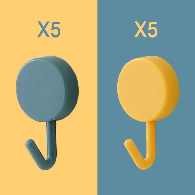 New 10PCS Self Adhesive Wall Hook Strong Without Drilling Coat Bag Bathroom Door Kitchen Towel Hanger Hooks Home Storage Accesso
