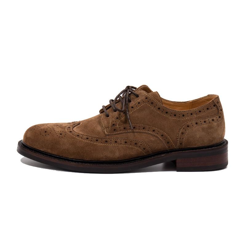Modne Nowy Styl Dojazdy Biznesowe Buty Wizytowe Buty ze Skóry Naturalnej Zamsz Krowi Sznurowane Casualowe Dżentelmeńskie Brogsy Rzeźbione Buty Ślubne