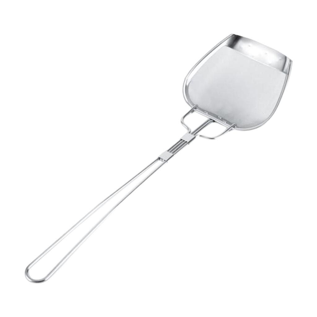 Silver Long Fat Skimmer With Fine Mesh Kitchen Essential For Mess-free Cooking Experience Wire Spoon Rust Strainer for