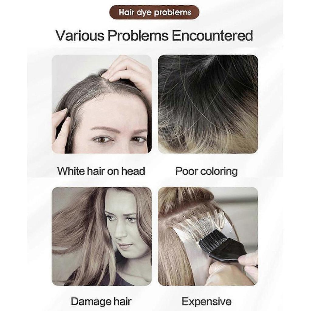 Blacken Hair Shampoo for White Hair Natural Herbal Supplement for Black Hair Color Plant Enriched Color Dye
