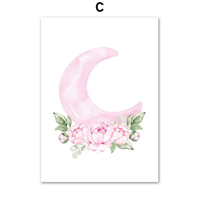 Elephant Balloon Rainbow Moon Stars Flower Swing Baby Kids Posters For Wall Art Nursery Canvas Prints Home Room Decor Pictures