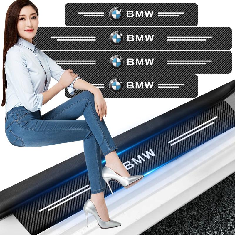 4ks Nálepky na prahy dveří auta z uhlíkových vláken, doplňky pro BMW Performance F25 F26 F15 F16 E90 E91 E92 E60 E84
