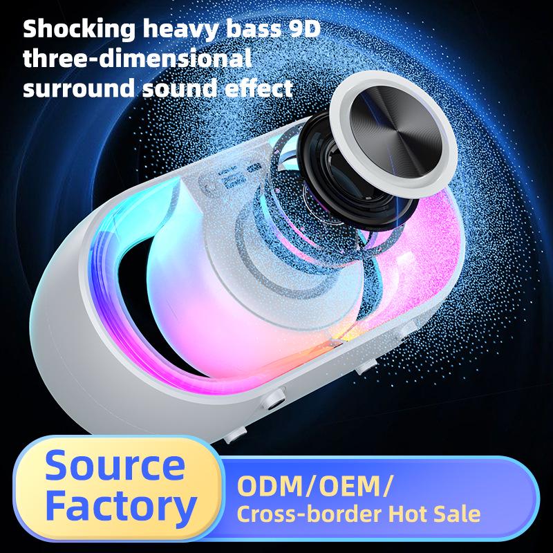Portable Bluetooth Speaker: Outdoor Wireless Subwoofer with Heavy Bass, High Volume, and Cool Colored Lights
