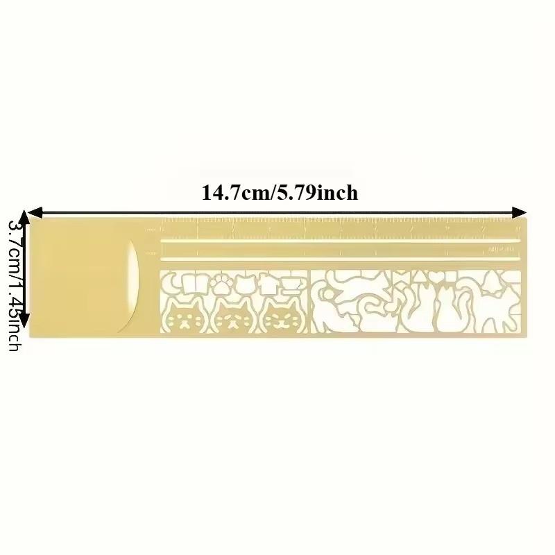 1pc Cute Cat Painting Templates Stencil Metal Hollow Bookmark Ruler DIY Hand Account Diary Painting Drawing Stationery Supplies