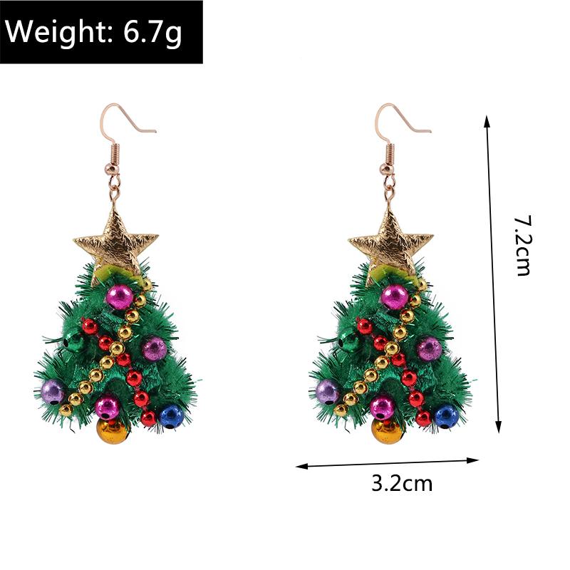 Fashion Christmas Tree Drop Earrings for Women Girls Elk Santa Claus Dangle Earrings X'mas New Year Jewelry Gifts
