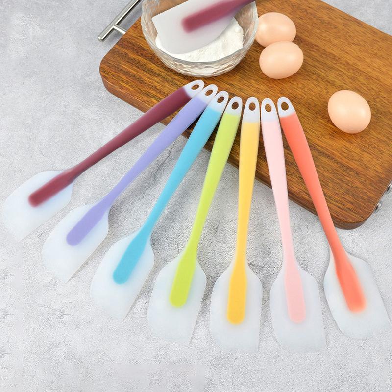 2 Maten Flexibele Siliconen Schraper Hittebestendig Anti-aanbak Doorschijnend Crème Mengspatel Keuken Essentieel Gadget