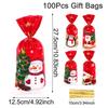50pcs Christmas Candy Bags Santa Snowman Gift Bag Christmas Decorations for Home 2025 Navidad Xmas Gifts New Year Packing Bags