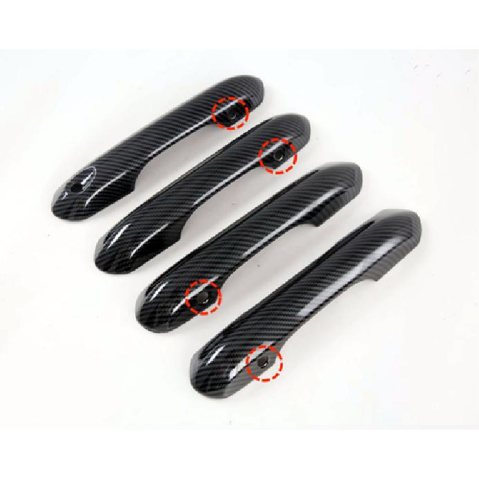 Carbon Fiber Door Handle Smart Keyhole Cover Trim For - Ford Explorer 4P
