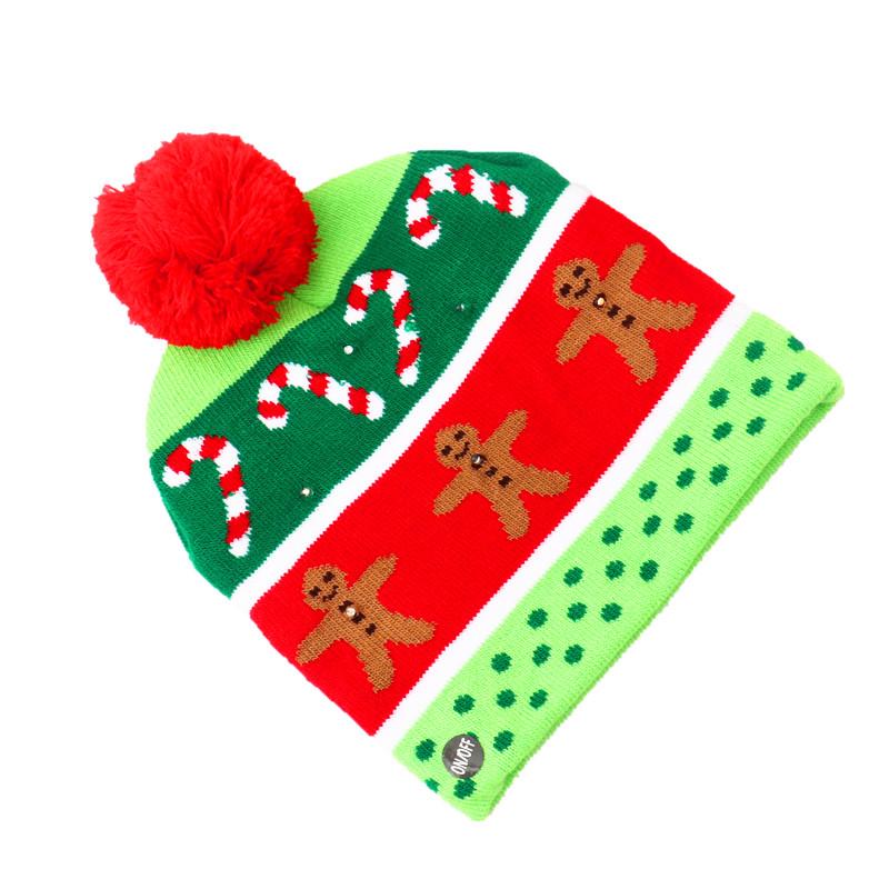 LED Light-Up Knitted Christmas Hat for Adults & Kids - Festive Party Accessory