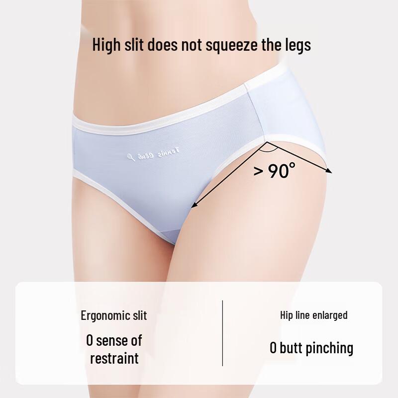 Miiow Women's Pure Cotton Antibacterial Sporty High-Cut Mid-Waist Underwear 4-Pack