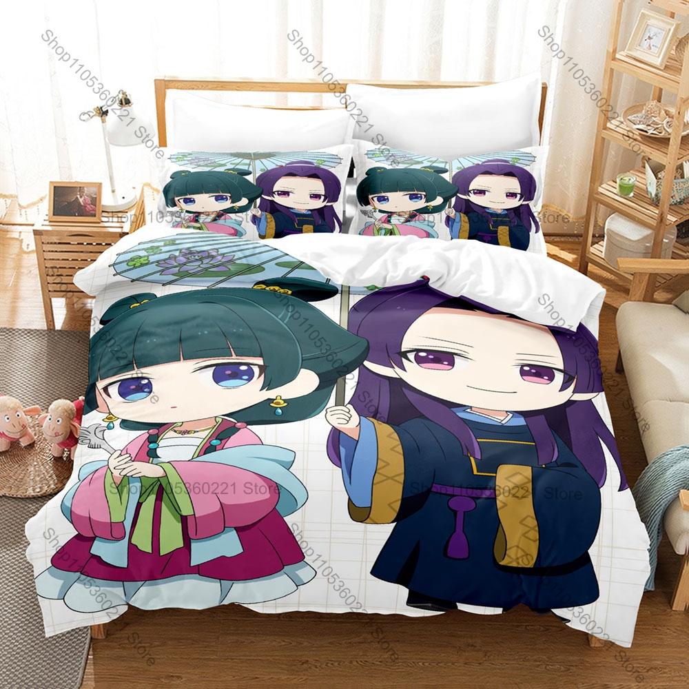 Kusuriya no Hitorigoto Anime Three Piece Bedding Set Hidden Zipper Quilt Cover Bedroom Decor Anime Fans The Apothecary Diaries